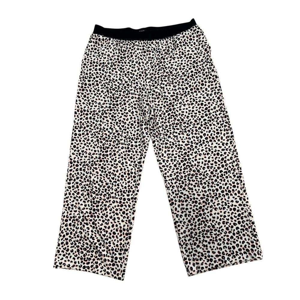 Kate Spade Womens Blue White Pink Leopard Print V-Neck Long Sleeve Pajama Set XL - Picture 10 of 16